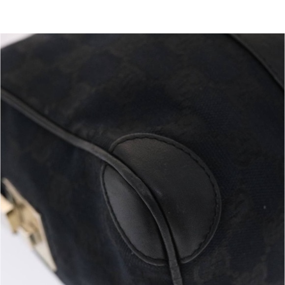 GUCCI GG CANVAS SHERRY Line Handbag Black/White PREOWNED Beautiful Bag - Picture 8 of 16